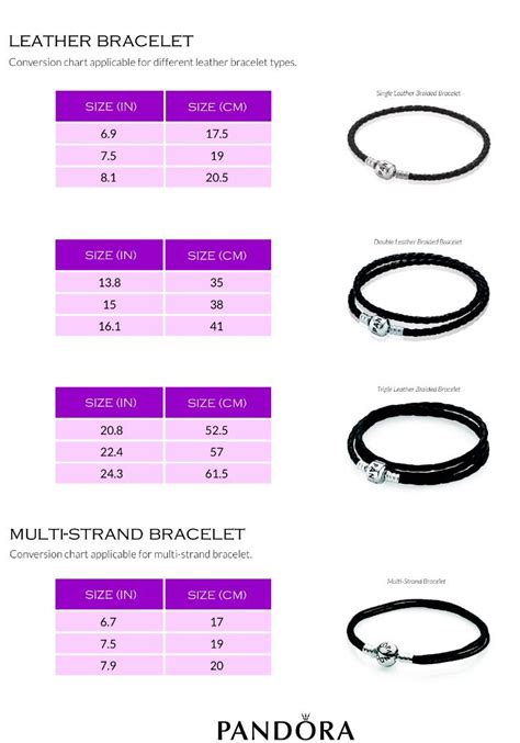 pandora bracelet size chart|how to measure pandora bracelet.